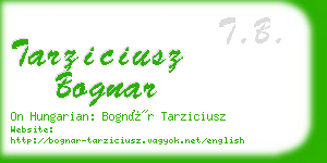 tarziciusz bognar business card